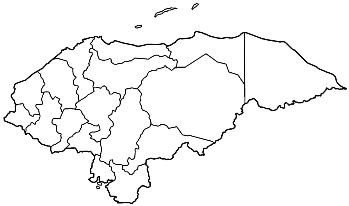bản đồ của bản đồ trắng của Honduras