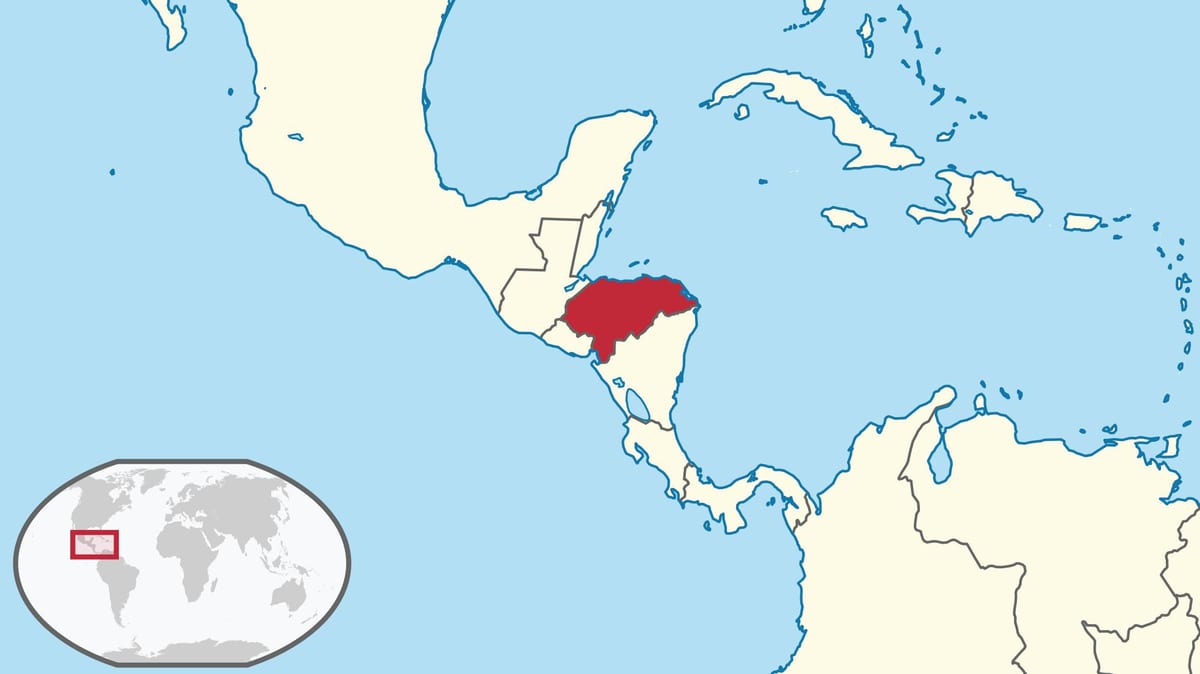 bản đồ của lục địa Honduras