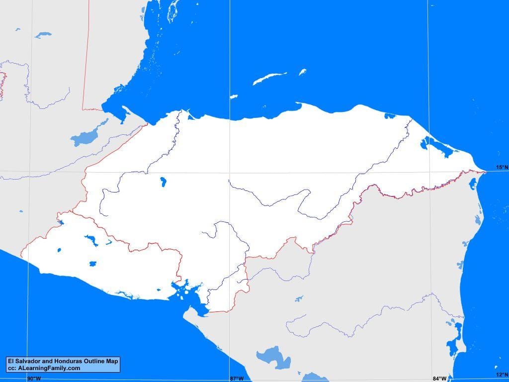 Honduras bản đồ trống