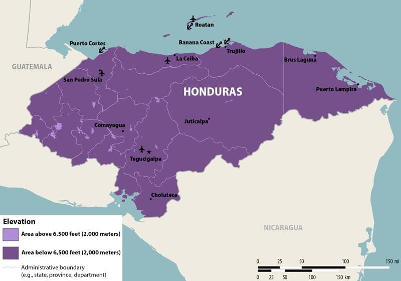 bản đồ của Honduras zika