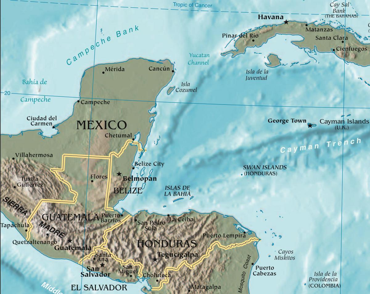bản đồ của vịnh Honduras