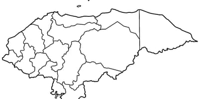 Bản đồ của bản đồ trắng của Honduras