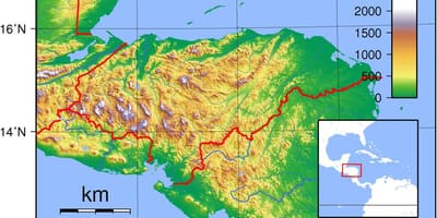 Bản đồ của Honduras địa hình