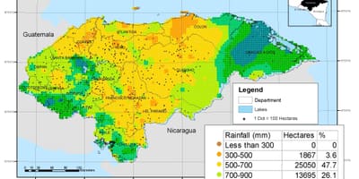 Bản đồ của Honduras khí hậu