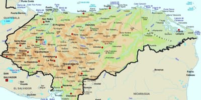 Bản đồ của Honduras và nước xung quanh