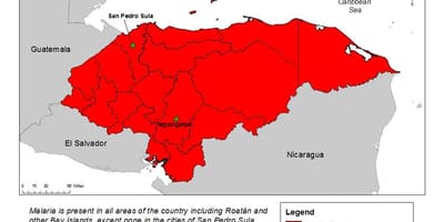 Bản đồ của Honduras sốt rét