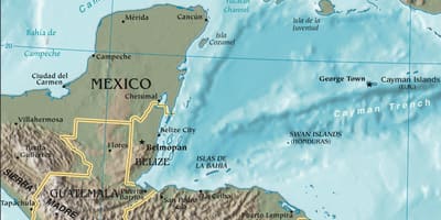 Bản đồ của vịnh Honduras